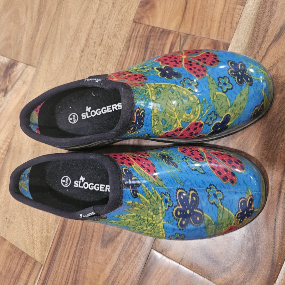 Sloggers Kids' Blue and Green Garden Clogs